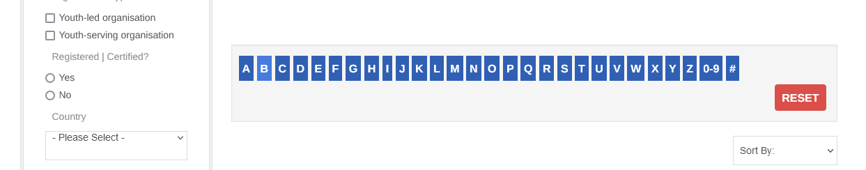 alphabetical search